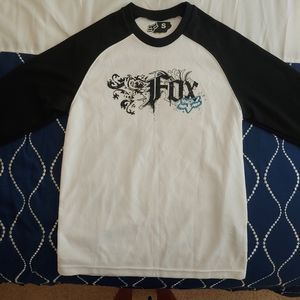 Fox Ladies Jersey size Small. White with black sleeves. Tucks into riding well.